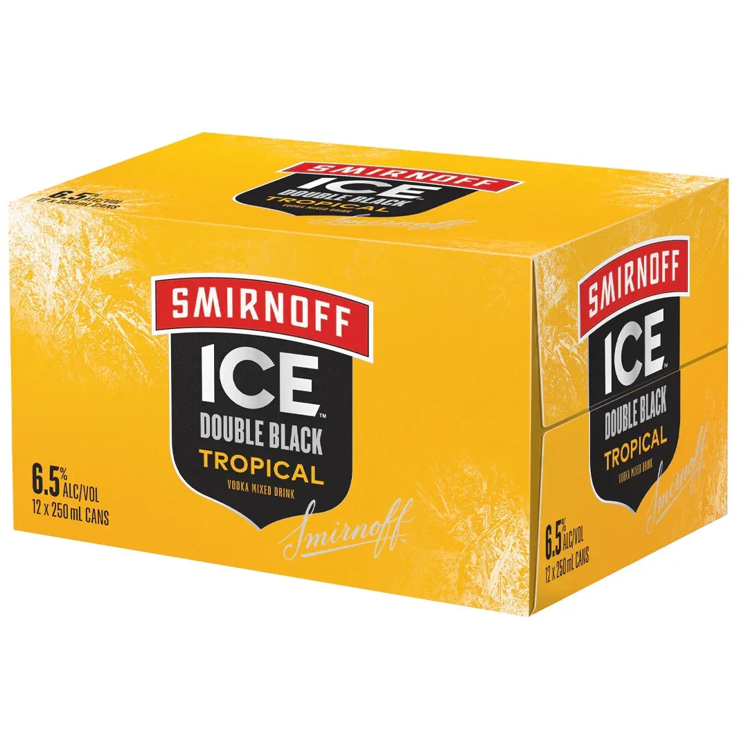 Smirnoff Ice Double Black Tropical vodka mixed drink 12-pack cans