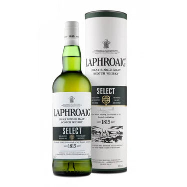 Laphroaig Select Islay Single Malt Scotch Whisky bottle with packaging, premium spirits for online purchase