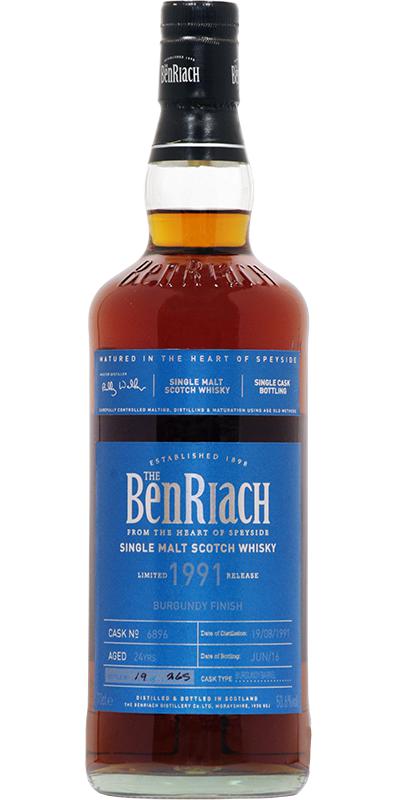 Benriach 24Yr 1991-2016 #6896 (Burgundy Barrel FInish) 700ml