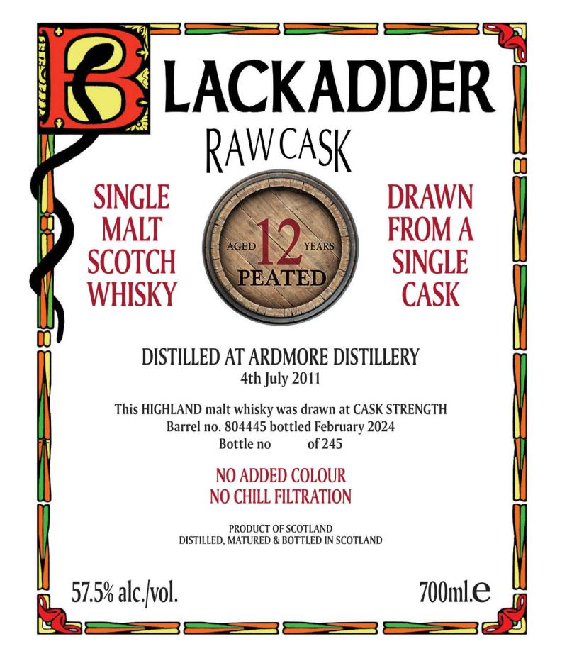 Ardmore 12Yr 2011 by Blackadder 700ml