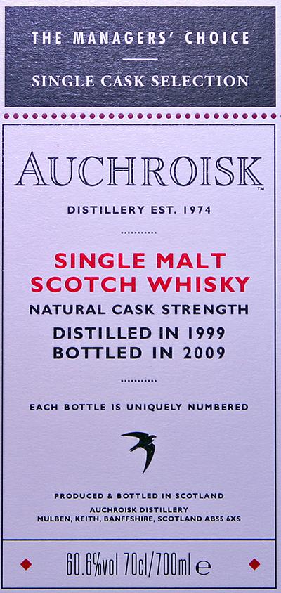 Auchroisk 1999-2009 #11323 The Manager's Choice 700ml