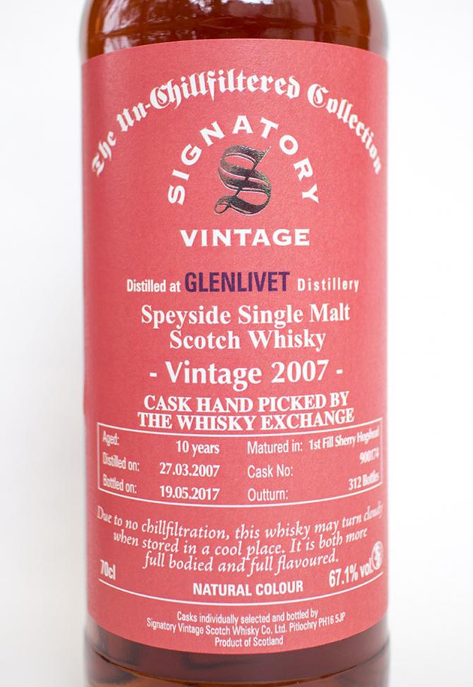 Glenlivet 10Yr 2007-2017 TWE Exclusive (The Unchillfiltered Collection by Signatory) 700ml