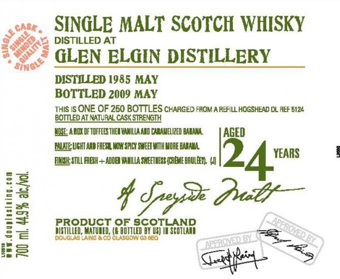 Glen Elgin 24Yr 1985-2009 (Old Malt Cask) 700ml