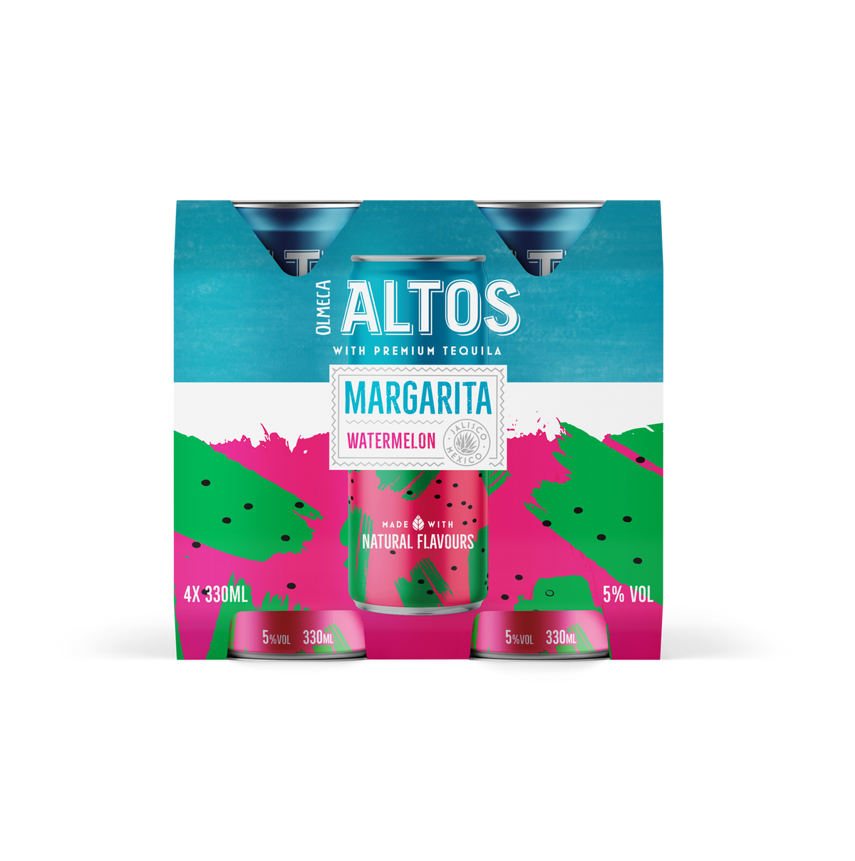 Altos Margarita Watermelon 5% 4 Pack Cans 330ml