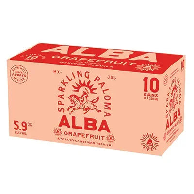 Alba Grapefruit Tequila 5.9% 10 x 250ml Cans - NZ Liquor Online