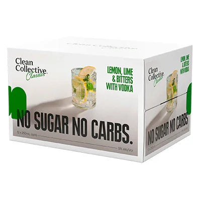 Clean Collective Lemon Lime Bitters 5% 12pk 250ml - NZ Liquor Online