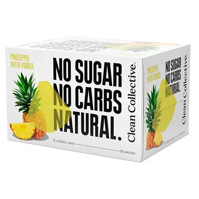 Clean Collective Pineapple Vodka 5% 12pk 250ml - NZ Liquor Online