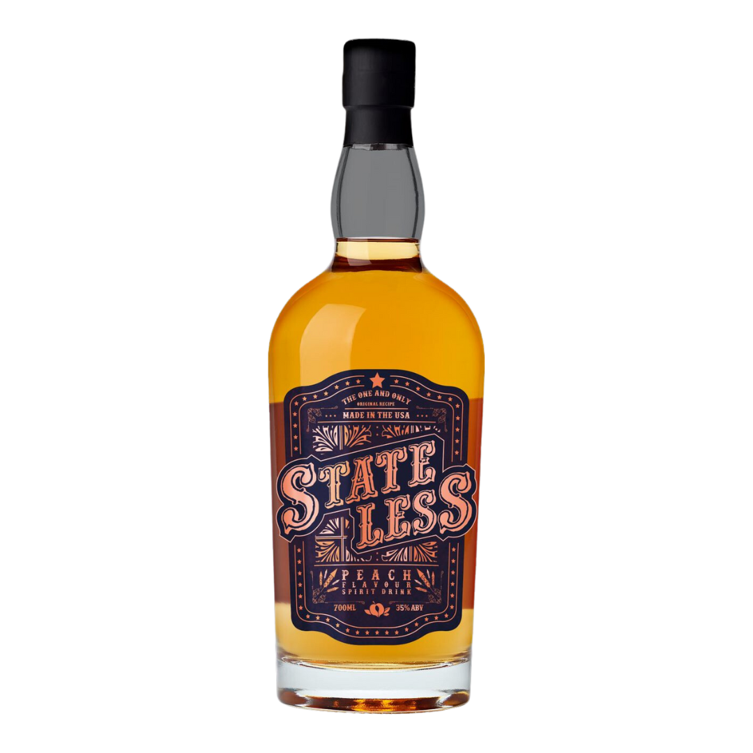 State Less Peach Flavour Spirit Drink, 700ml bottle with bold label design
