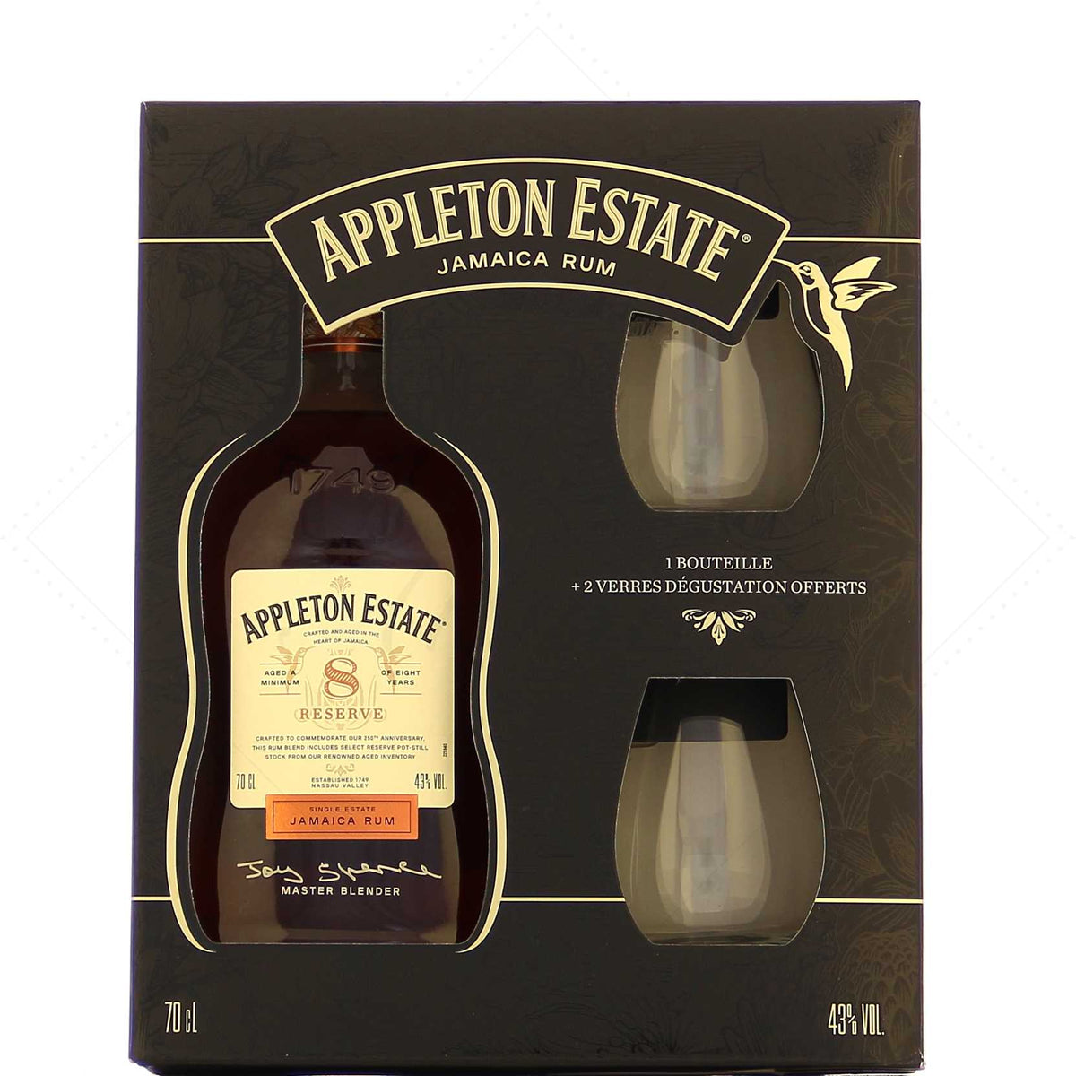 Appleton 8 Year Old Reserve 43% with 2 glasses