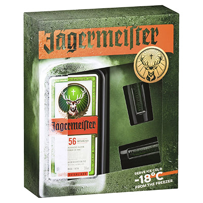 Jagermeister 35% 1000ml + 2 Shot Glasses Party Pack - NZ Liquor Online