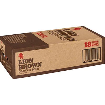 Lion Brown 4% 330ml 18Pack Cans - NZ Liquor Online
