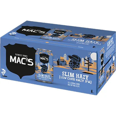 Macs Slim Low Carb Hazy IPA 12 x 330ml - NZ Liquor Online
