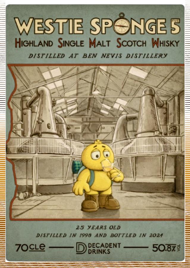 Ben Nevis 25Yr 1998-2024 Westie Sponge 5 by Decadent Drinks 700ml