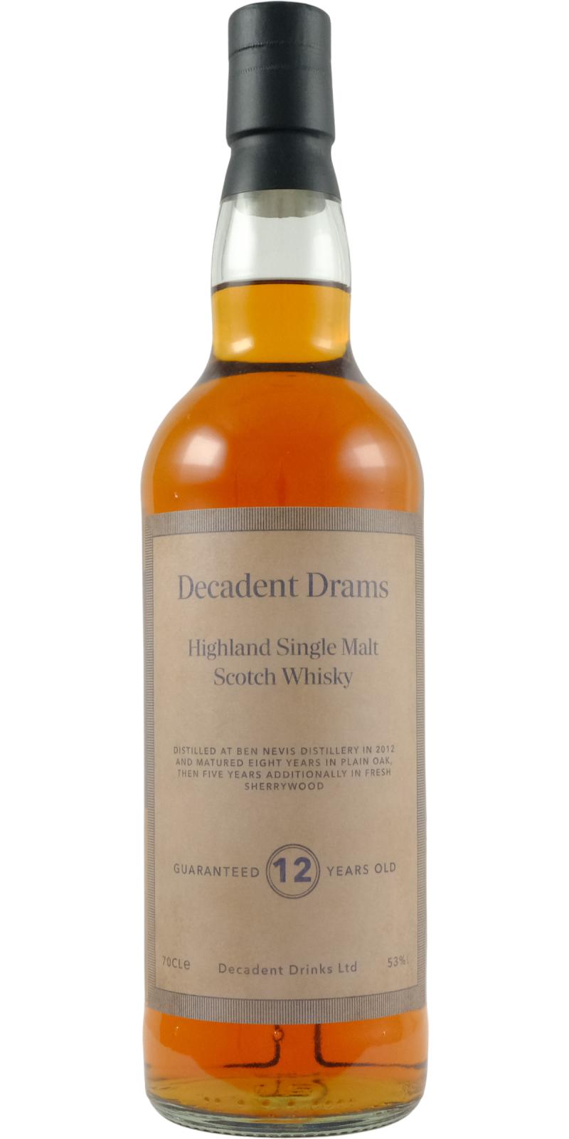 Ben Nevis 12Yr 2012-2025 Decadent Drams by Decadent Drinks (ex-Bourbon Casks)