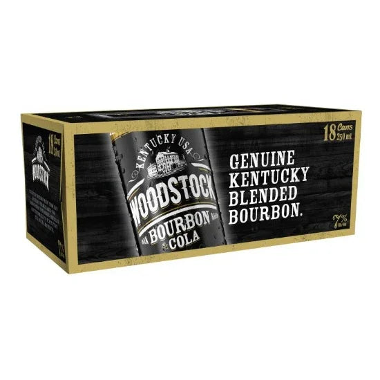 Woodstock 7% Bourbon n Cola 18pk Cans 250ml - NZ Liquor Online