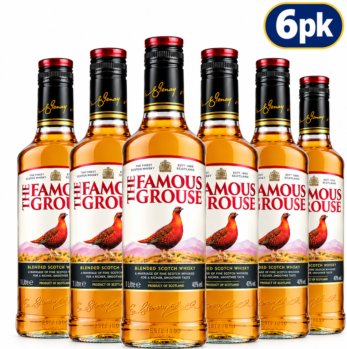 Famous Grouse Blended Whisky 1L 6 Bottles Case Deal