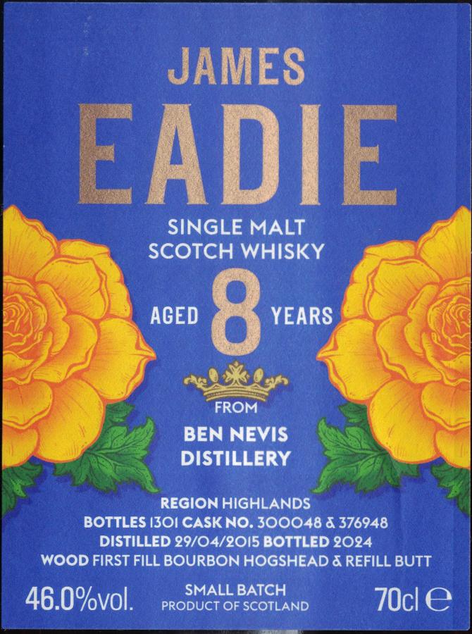 Ben Nevis 8Yr 'Rose & Crown' Small Batch by James Eadie