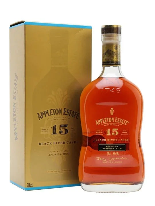 Appleton Estate 15 Year Black River Casks Jamaica Rum bottle with gift box, 70cl