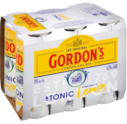 Gordons & Tonic 7% 250mL Can 6 Pack - NZ Liquor Online