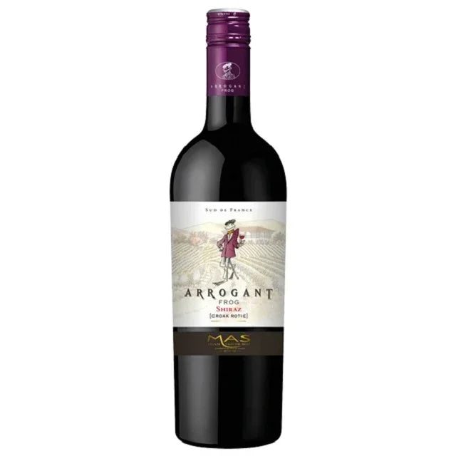 Arrogant Frog Shiraz red wine bottle, French wine, premium liquor store selection