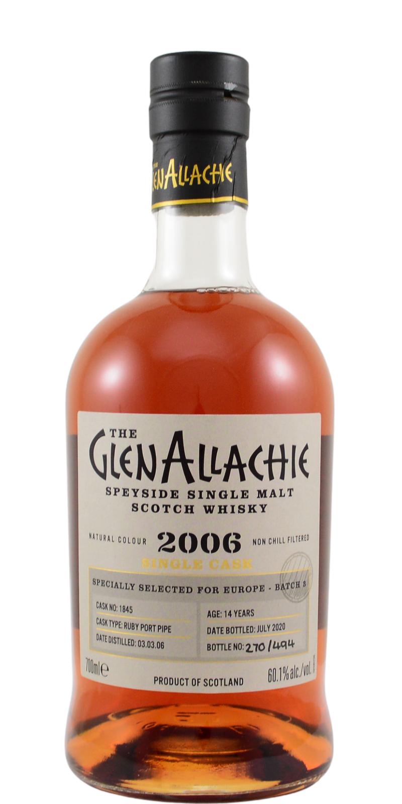 GlenAllachie 14Yr 2006-2020 #1845 Ruby Port Pipe 700ml