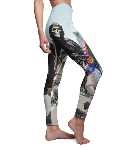 Grim Reaper Unicorn Leggings - Unique Casual Stretch Pants for Women
