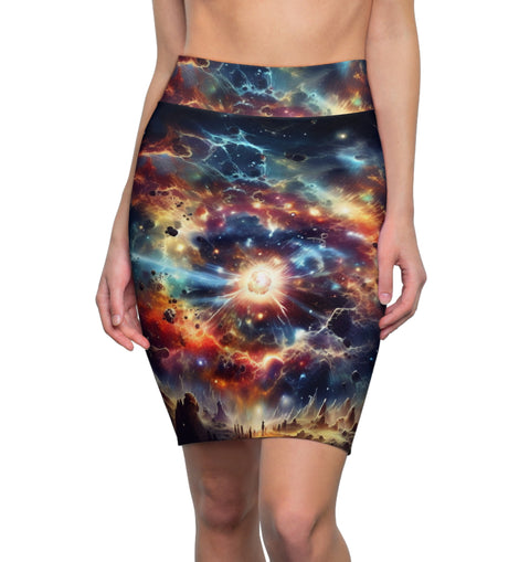 Universe Exploding Women's Pencil Skirt - Universe Inspired Design