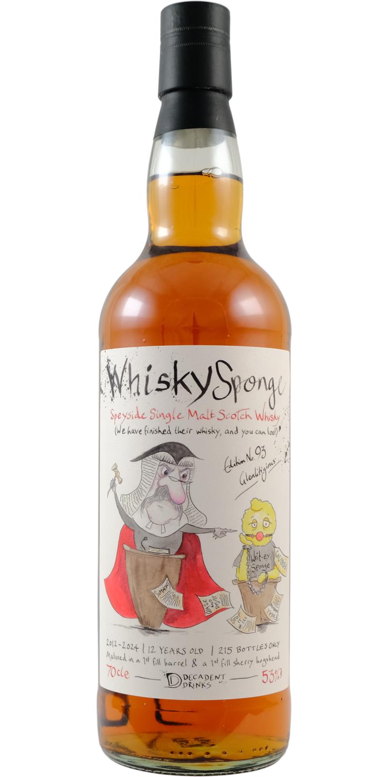 Glenlitigious 12Yr 2012-2024 Whisky Sponge 93 by Decadent Drinks 700ml