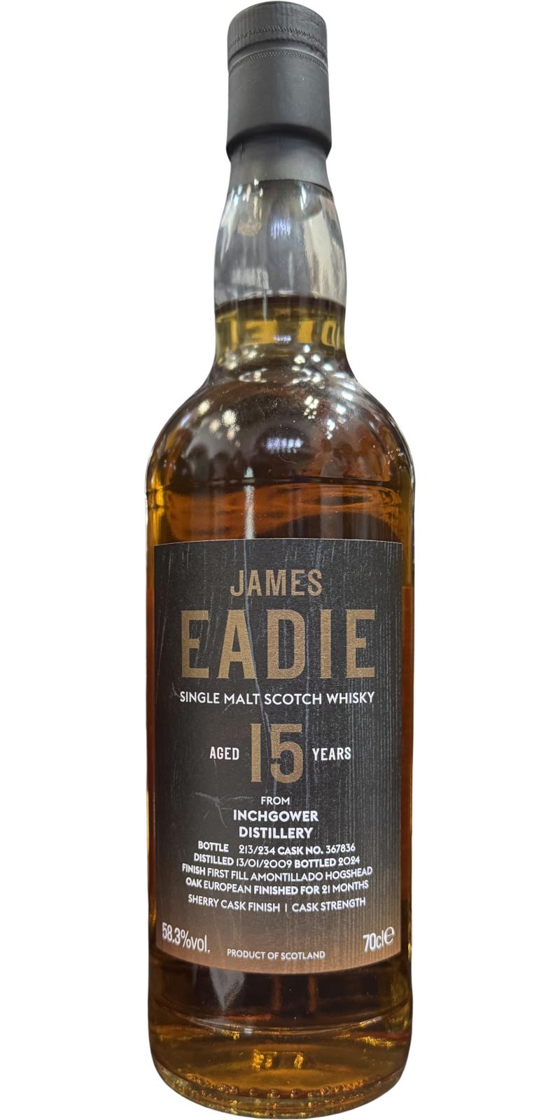 Inchgower 15Yr 2009-2024 Amontillado Cask Finish #367836 by James Eadie 700ml