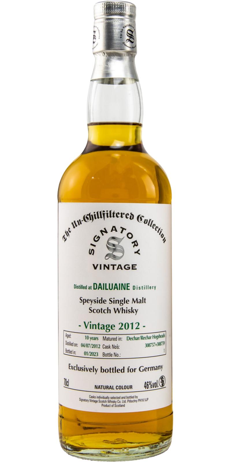 Dailuaine 10Yr 2012-2023 Unchillfiltered Series by Signatory 700ml