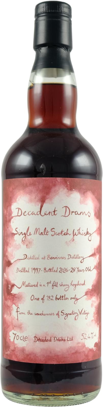 Benrinnes 28Yr 1997-2026 Decadent Drams by Decadent Drinks 700ml