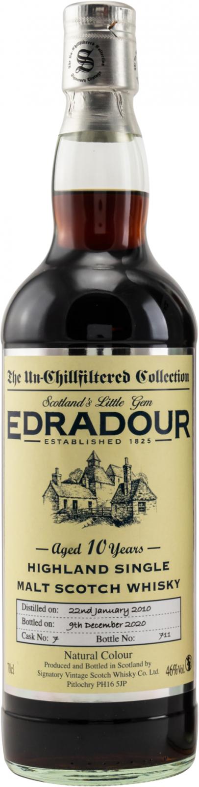 Edradour 10Yr 2010-2023 Unchillfiltered Series by Signatory 700ml