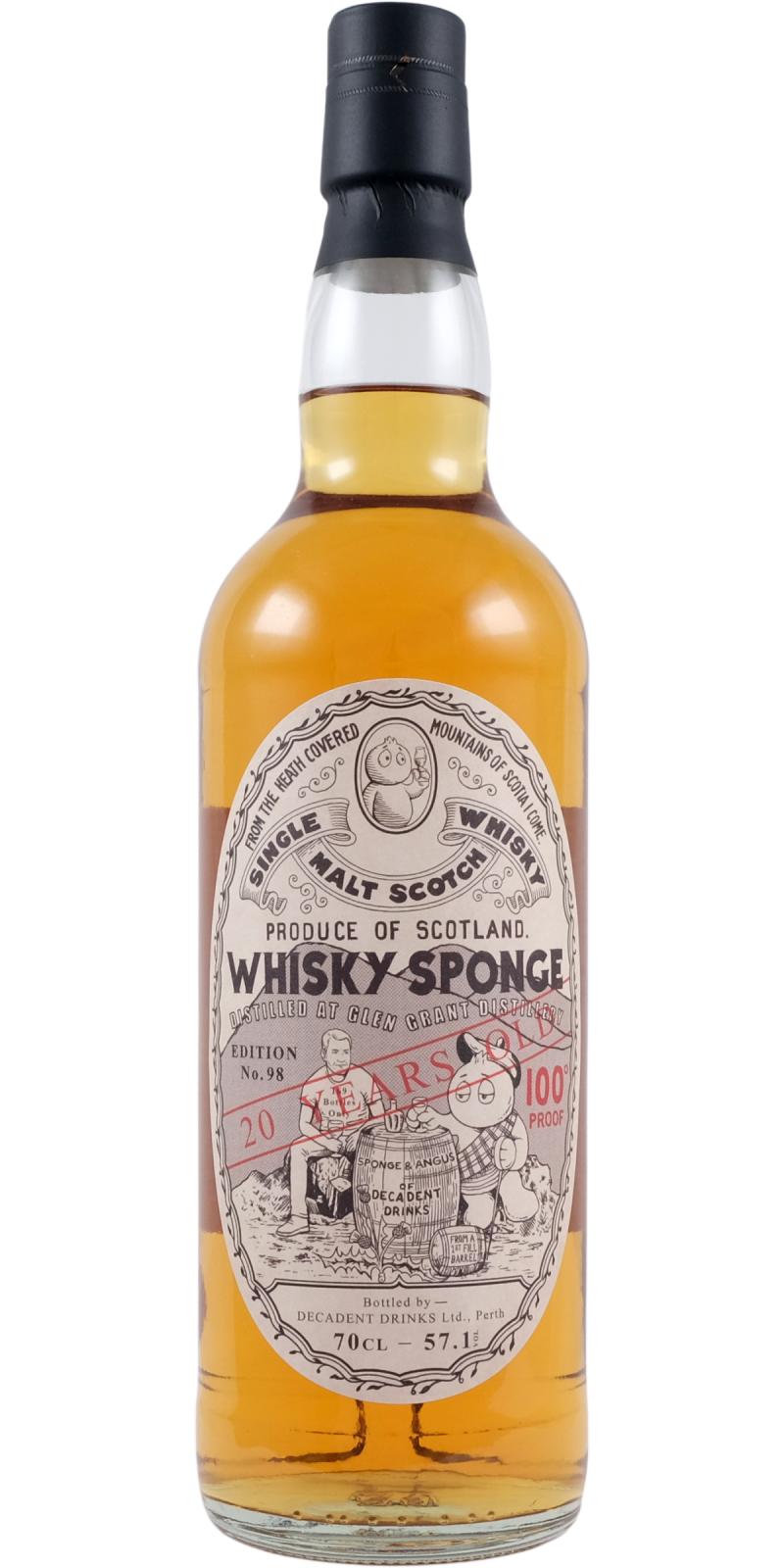 Glen Grant 20Yr 2003 Whisky Sponge 98 by Decadent Drinks 700ml
