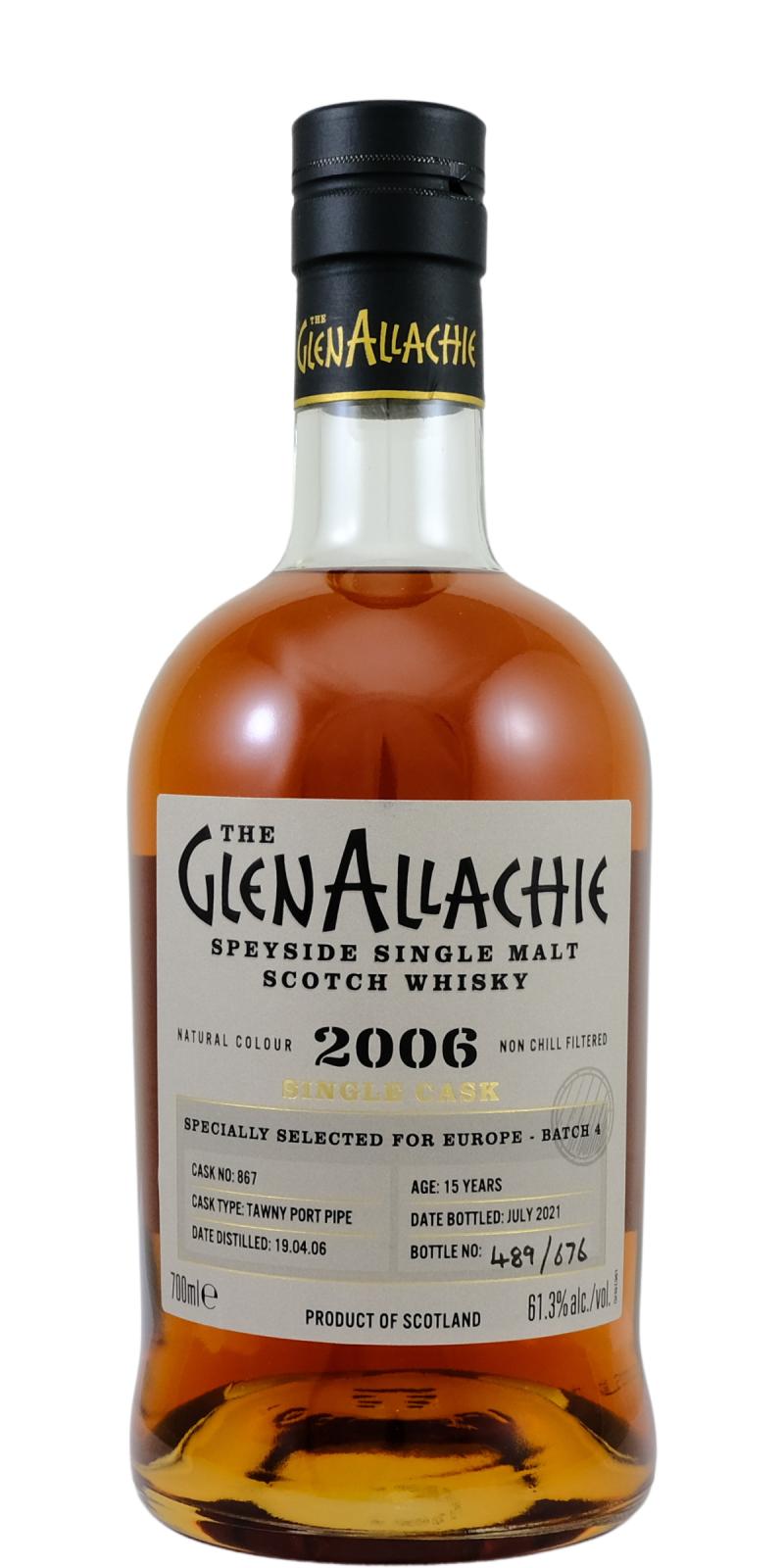 GlenAllachie 15Yr 2006-2021 #867 Tawny Port Pipe (Europe Exclusive Release) 700ml