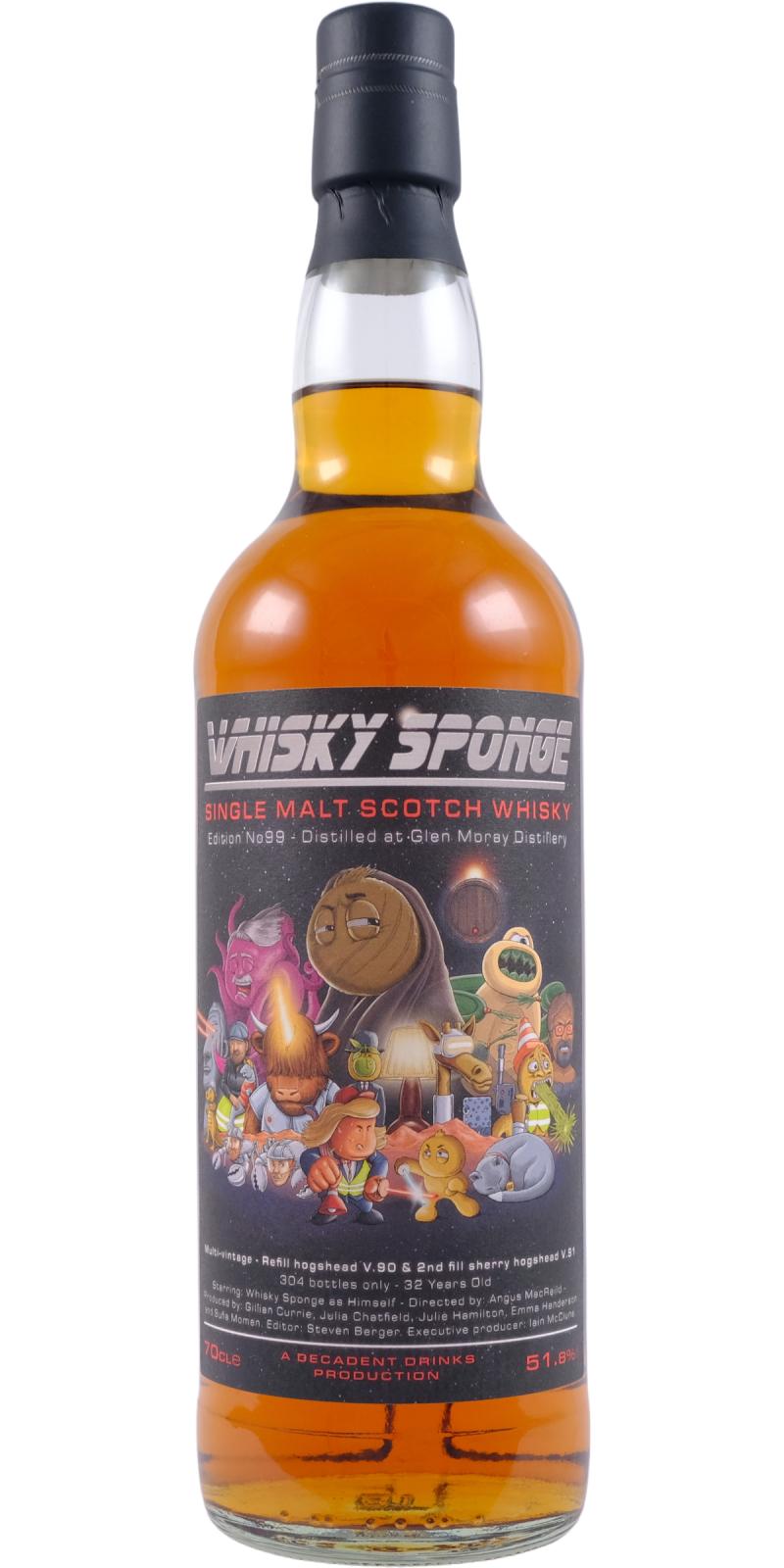 Glen Moray 32Yr Whisky Sponge 99 by Decadent Drinks 700ml