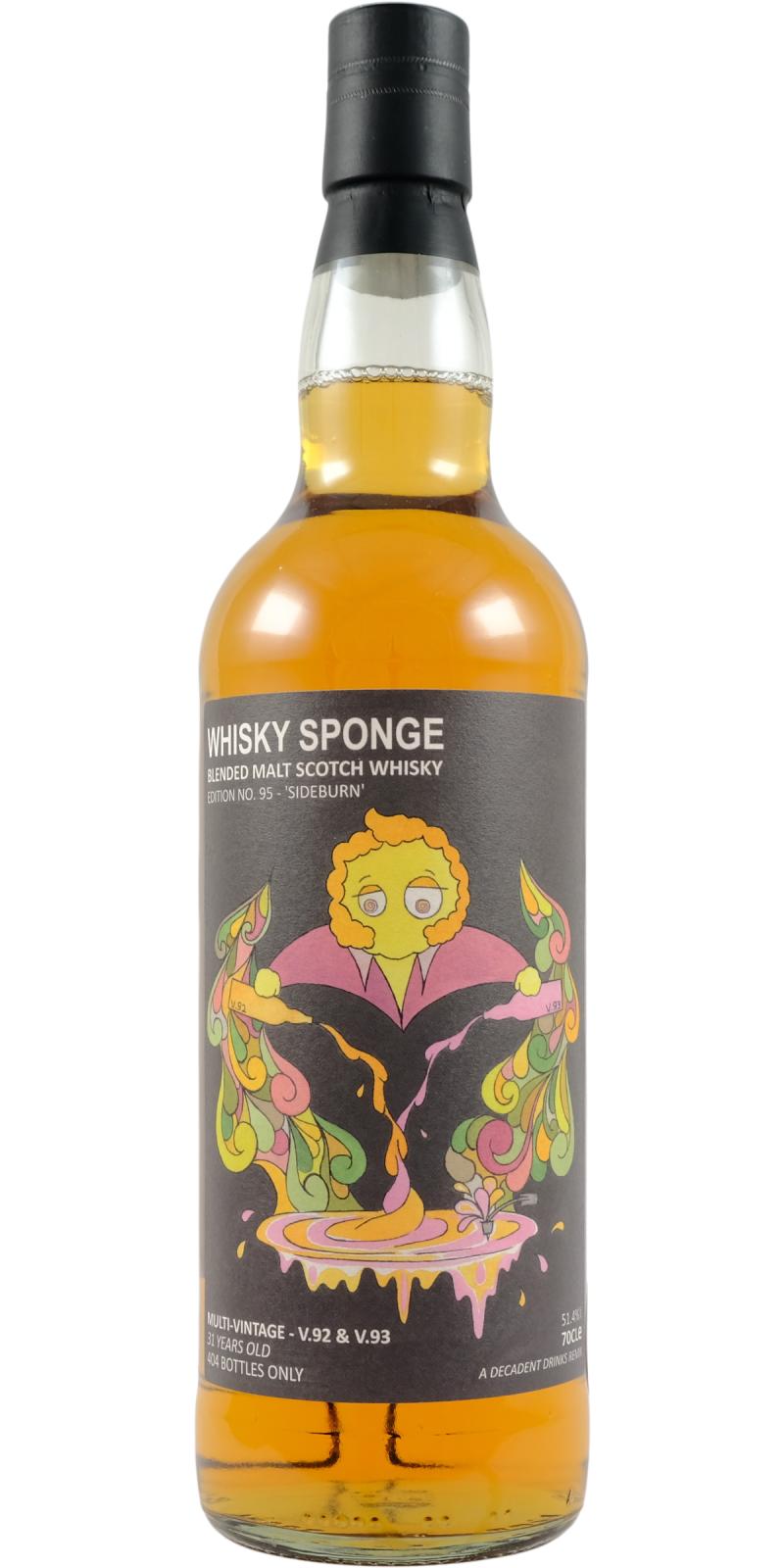 Sideburn 31Yr Whisky Sponge 95 by Decadent Drinks 700ml