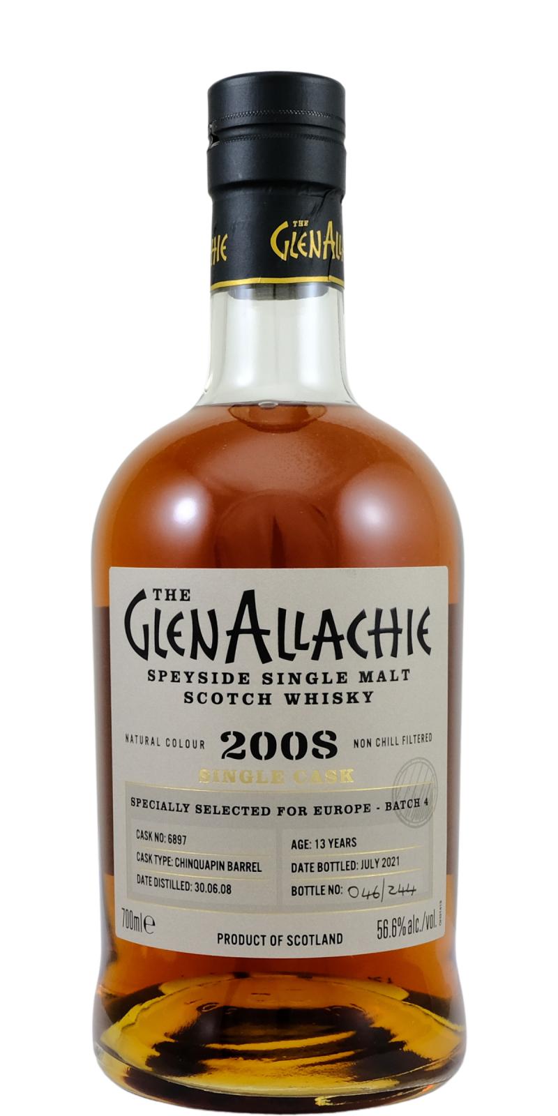 GlenAllachie 13Yr 2008-2021 #6897 Chinquapin Barrel (Europe Exclusive Release) 700ml