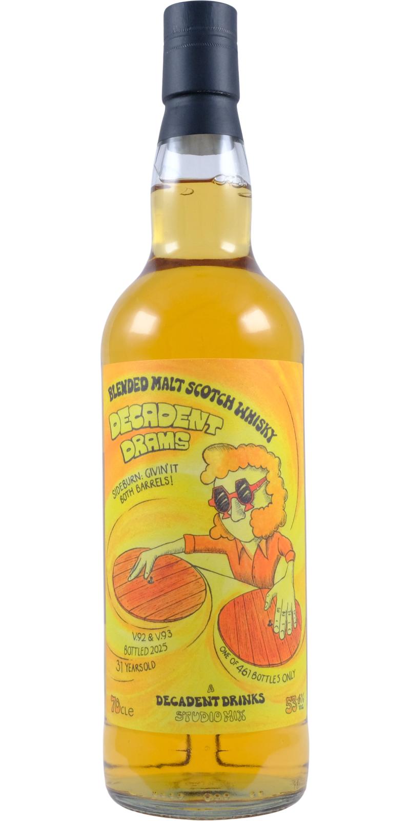 Sideburn 31Yr Vintage 1992 + 1993 by Decadent Drinks 700ml