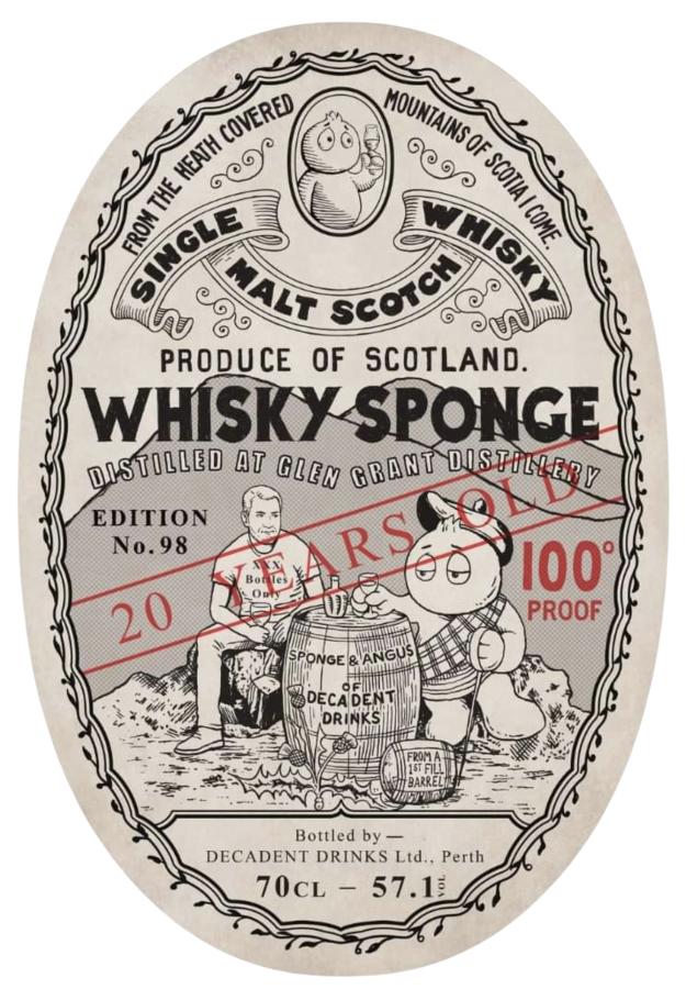 Glen Grant 20Yr 2003 Whisky Sponge 98 by Decadent Drinks 700ml