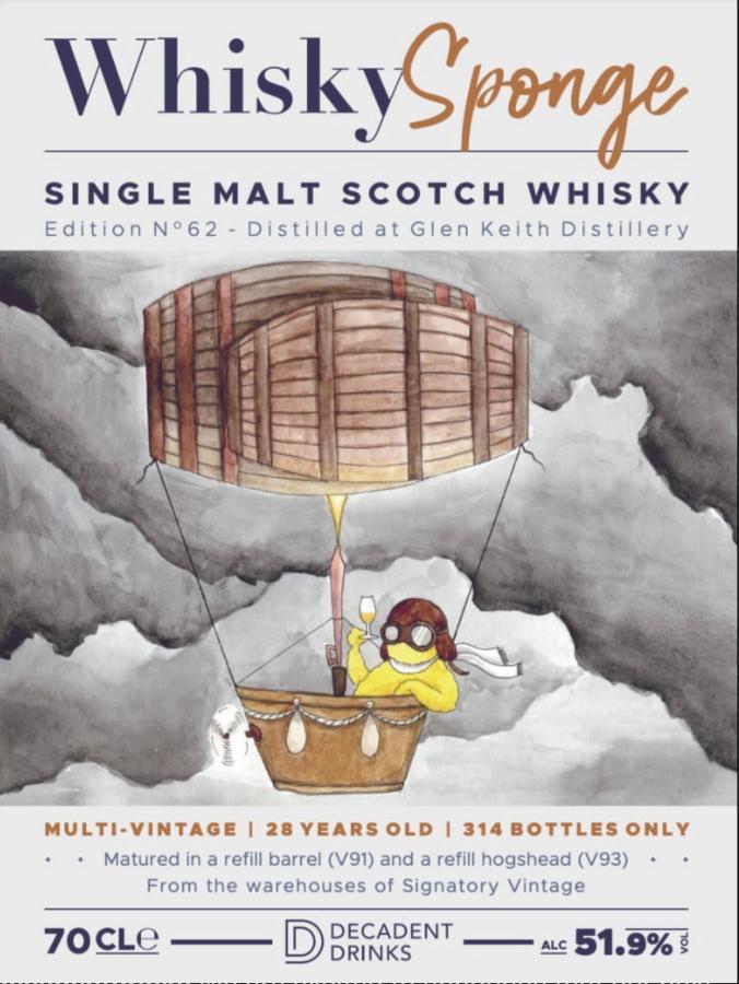 Glen Keith 28Yr (Whisky Sponge) by Decadent Drinks 700ml