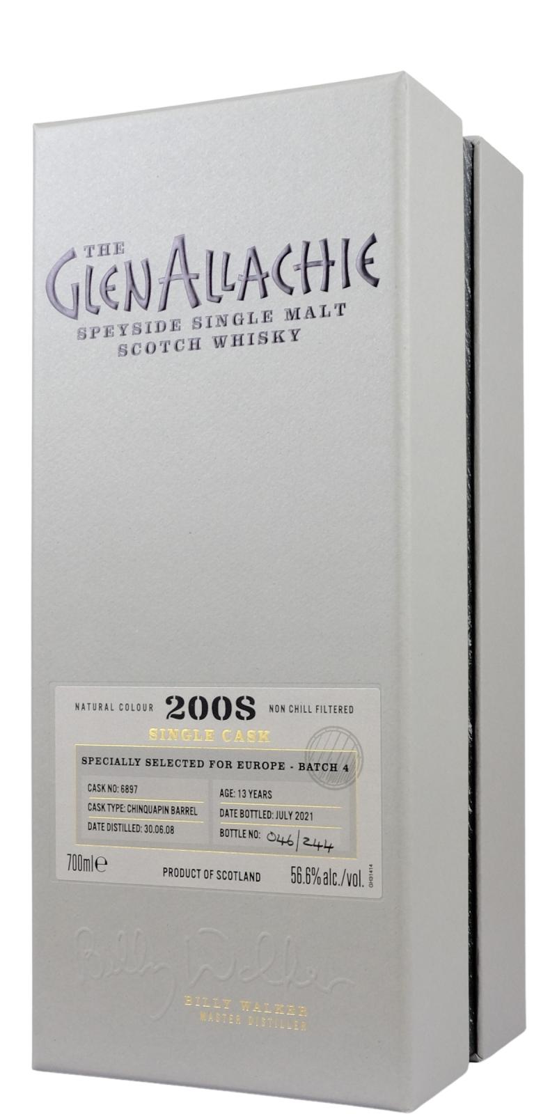GlenAllachie 13Yr 2008-2021 #6897 Chinquapin Barrel (Europe Exclusive Release) 700ml