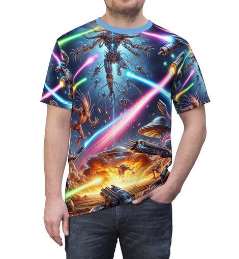 Alien War Unisex Cut & Sew Tee - Sci-Fi Design for Space Enthusiasts