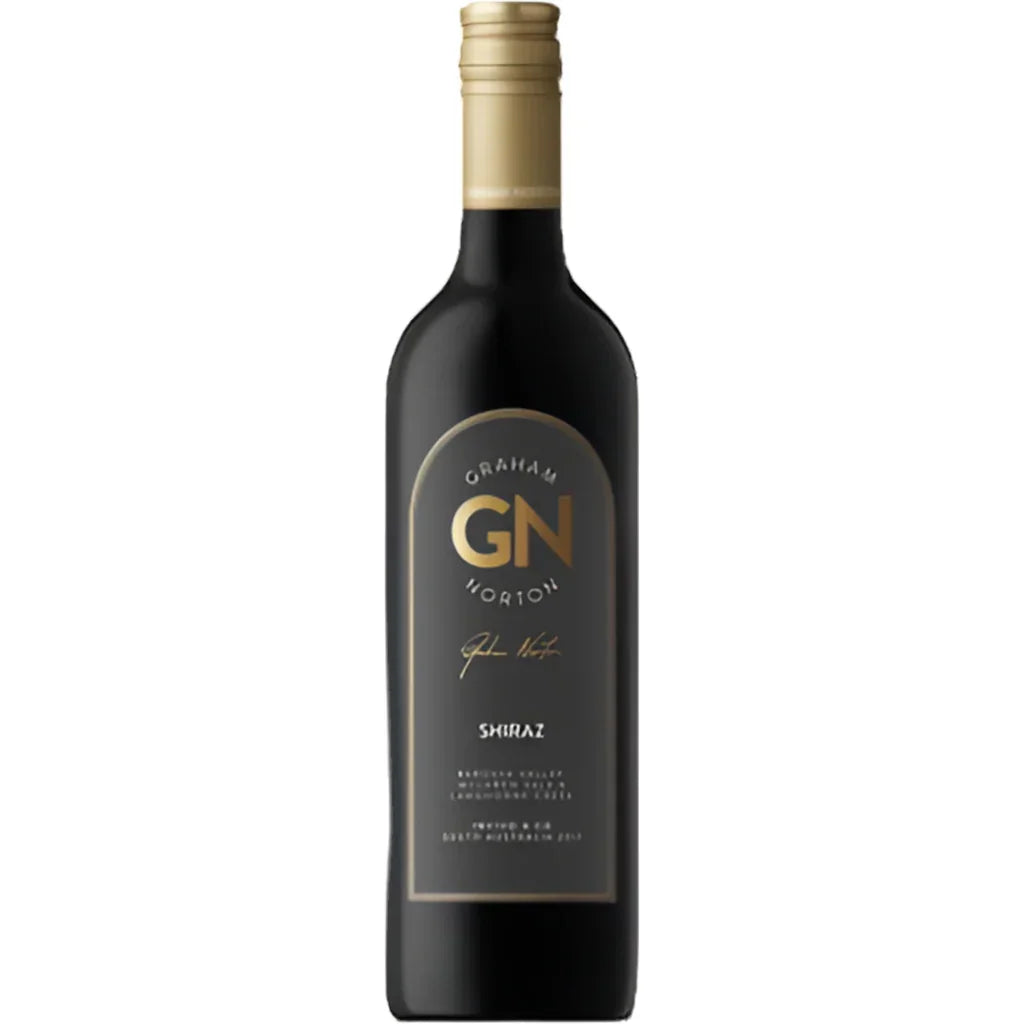 Graham Norton Shiraz wine bottle with gold accents and elegant label design
