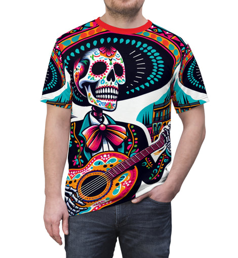 Mexican Skeleton Unisex Tee - Colorful Skeleton Design