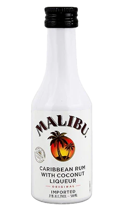 Malibu Caribbean rum with coconut liqueur bottle, imported spirit for cocktails