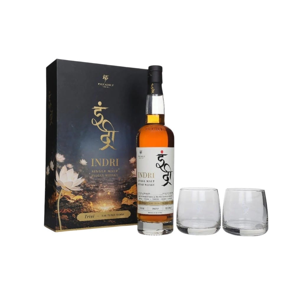 INDRI TRINI SINGLE MALT WHISKY WITH 2 GLASSES GIFTBOX 700ML