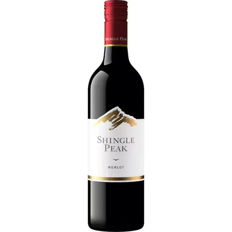 Shingle Peak Merlot red wine bottle with elegant label design