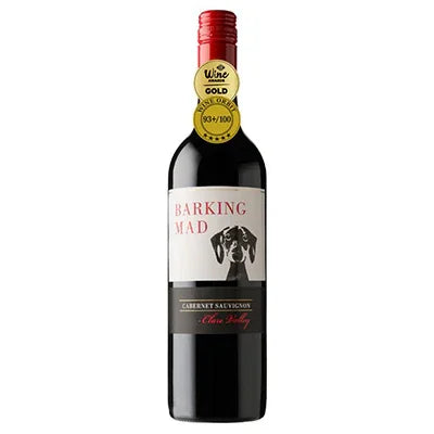 Barking Mad Cabernet Sauvignon red wine bottle with gold award label