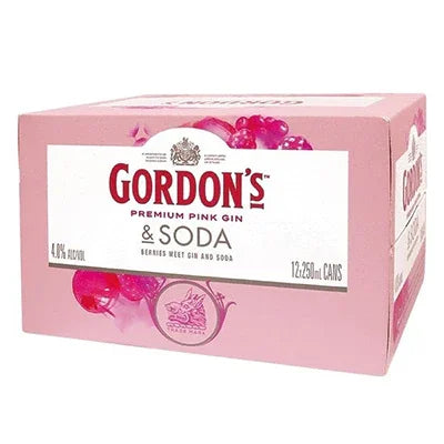 Gordons Pink Gin & Soda 4% 250ml Can 18 Pack