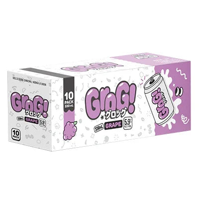 Grog Grape Vodka 5.9% 10pk 330ml - NZ Liquor Online